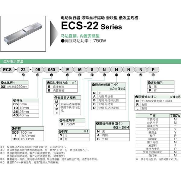 CKD喜開理電動執(zhí)行器（無馬達型）滑塊型ECS-22-10010-EM8NNNNN