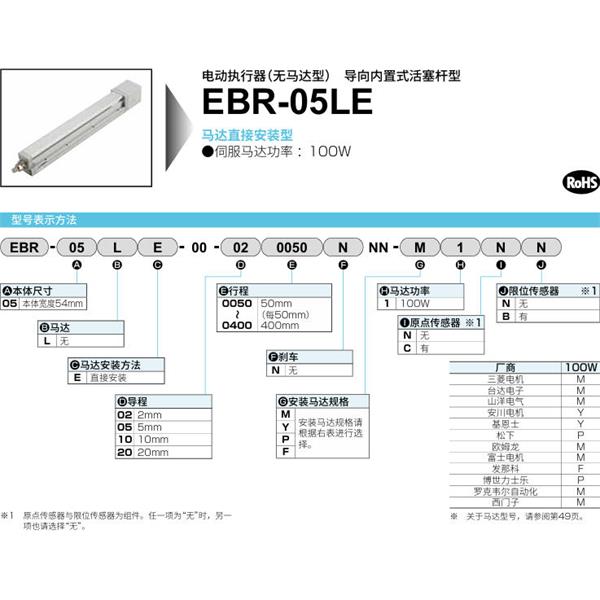 CKD喜開理電動執(zhí)行器（無馬達型）滑塊型EBR-05LE-00-050100NNN-M1NN