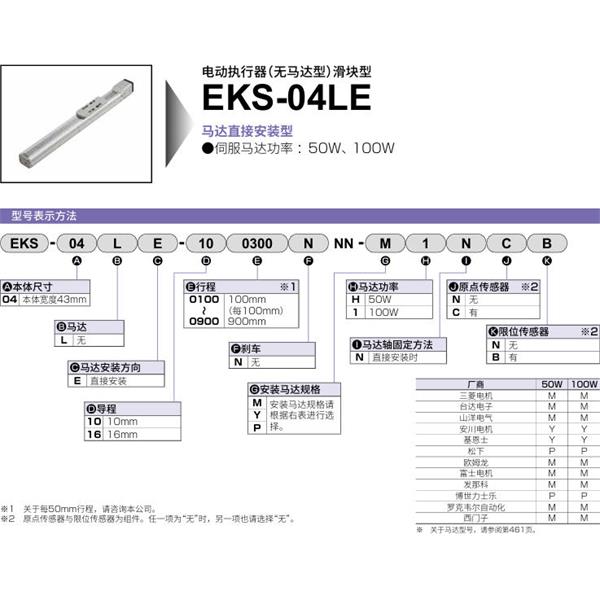 CKD喜開理電動執(zhí)行器（無馬達型）滑塊型EKS-04LE-160800NNN-P1NCB