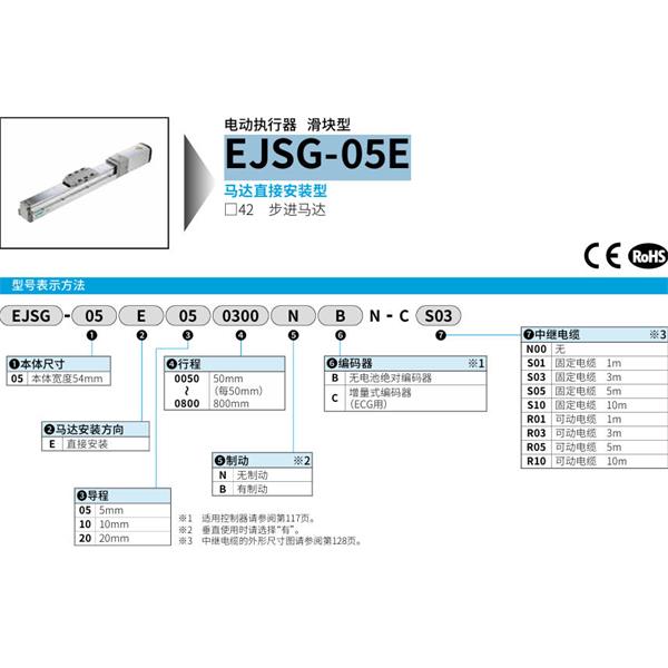 CKD喜開理電動執(zhí)行器（無馬達(dá)型）滑塊型EJSG-05E200800BCN-CS03