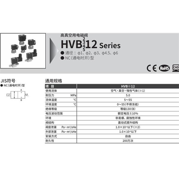 CKD喜開理先導式2通電磁閥HVB212-4S-Z-2HSB-DC12V