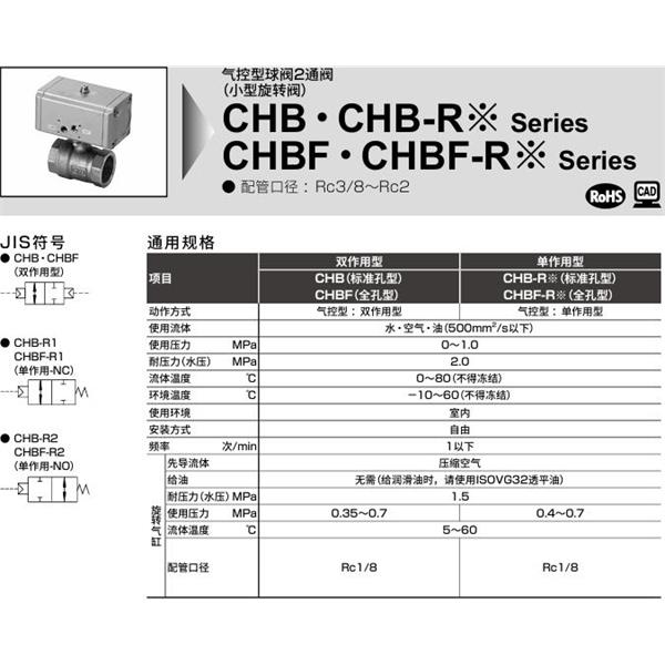 CKD喜開(kāi)理氣控式球閥2?3通閥CHB-R2-10