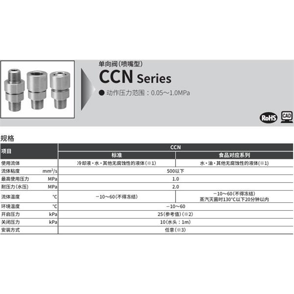 CKD喜開(kāi)理單向閥（噴嘴型）CCN-10H-E