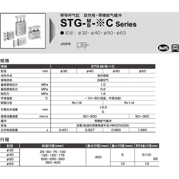 CKD喜開理帶導(dǎo)桿氣缸STG-B-63C-25-T0H-R