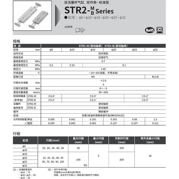 CKD喜開理帶導(dǎo)桿氣缸STR2-BQ-20-10-H-O