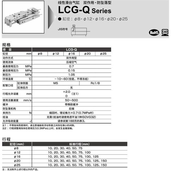 CKD喜開理線性滑臺氣缸LCG-20-40-T2H1-R-S1DTUP72