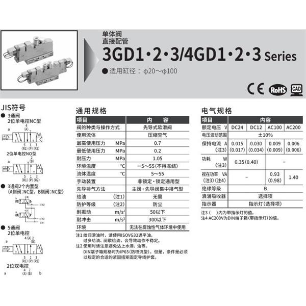 CKD喜開理先導(dǎo)式3通閥3GD310R-C6-E2-1